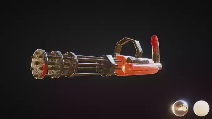 Minigun stylised 3D model for game