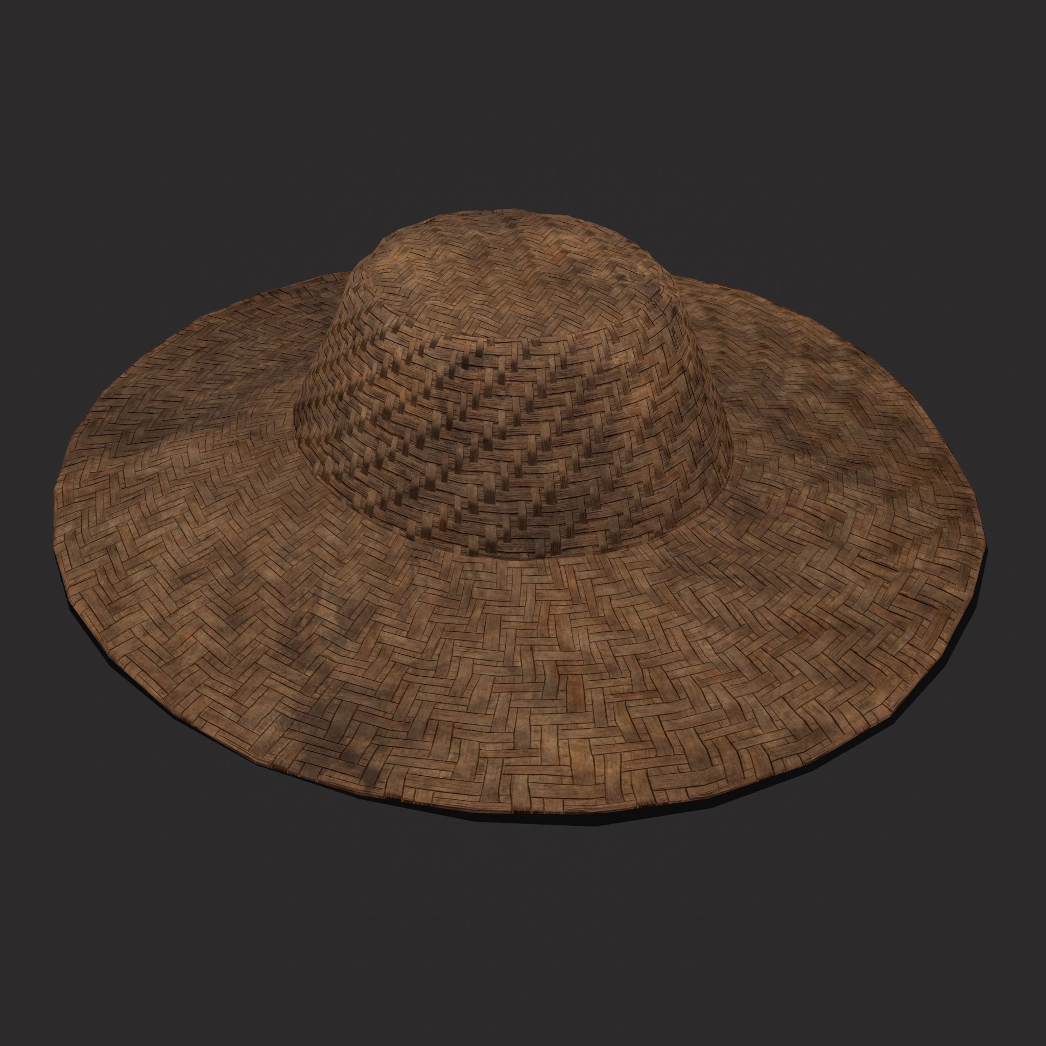 Farmers Hat Low-poly 3D model_3