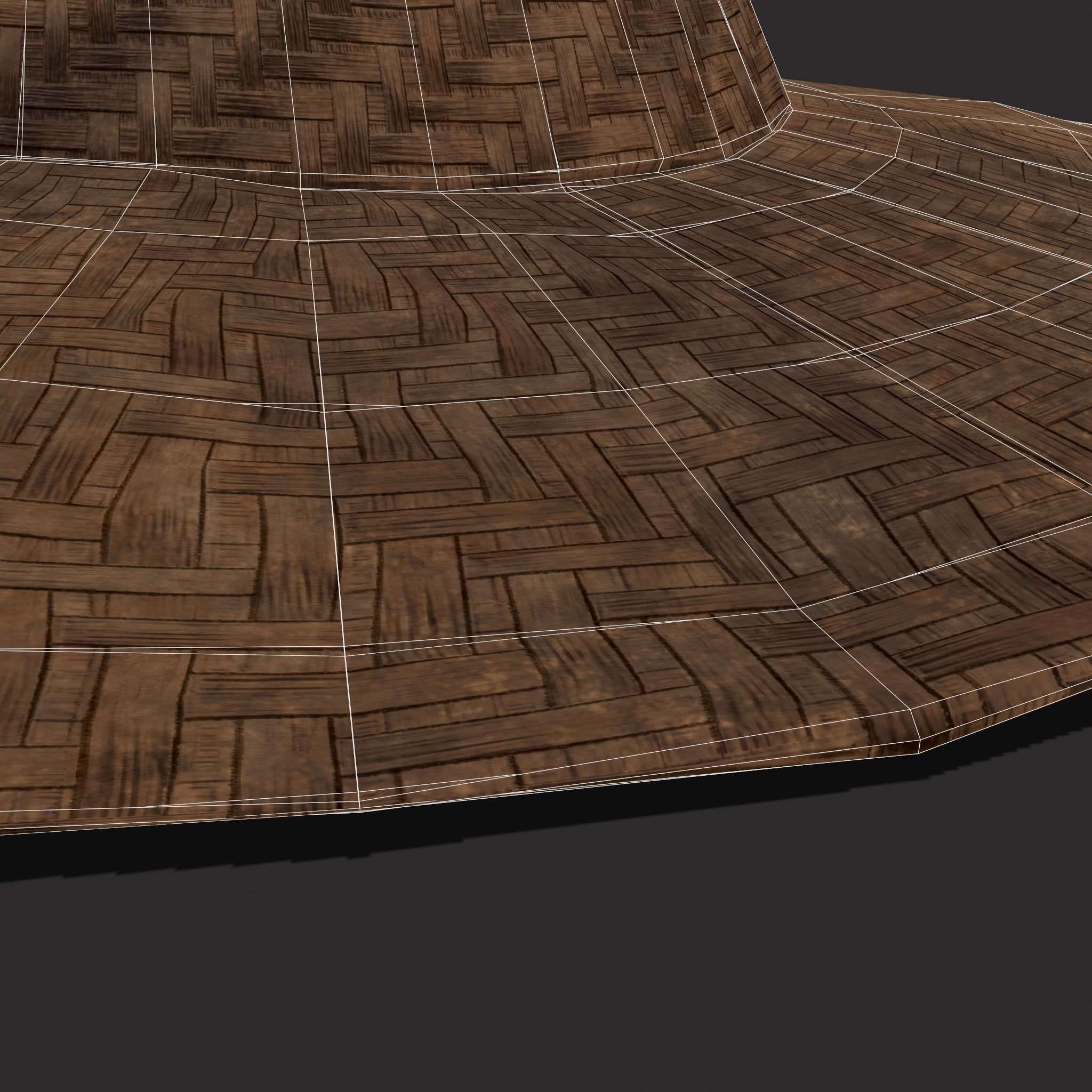 Farmers Hat Low-poly 3D model_10