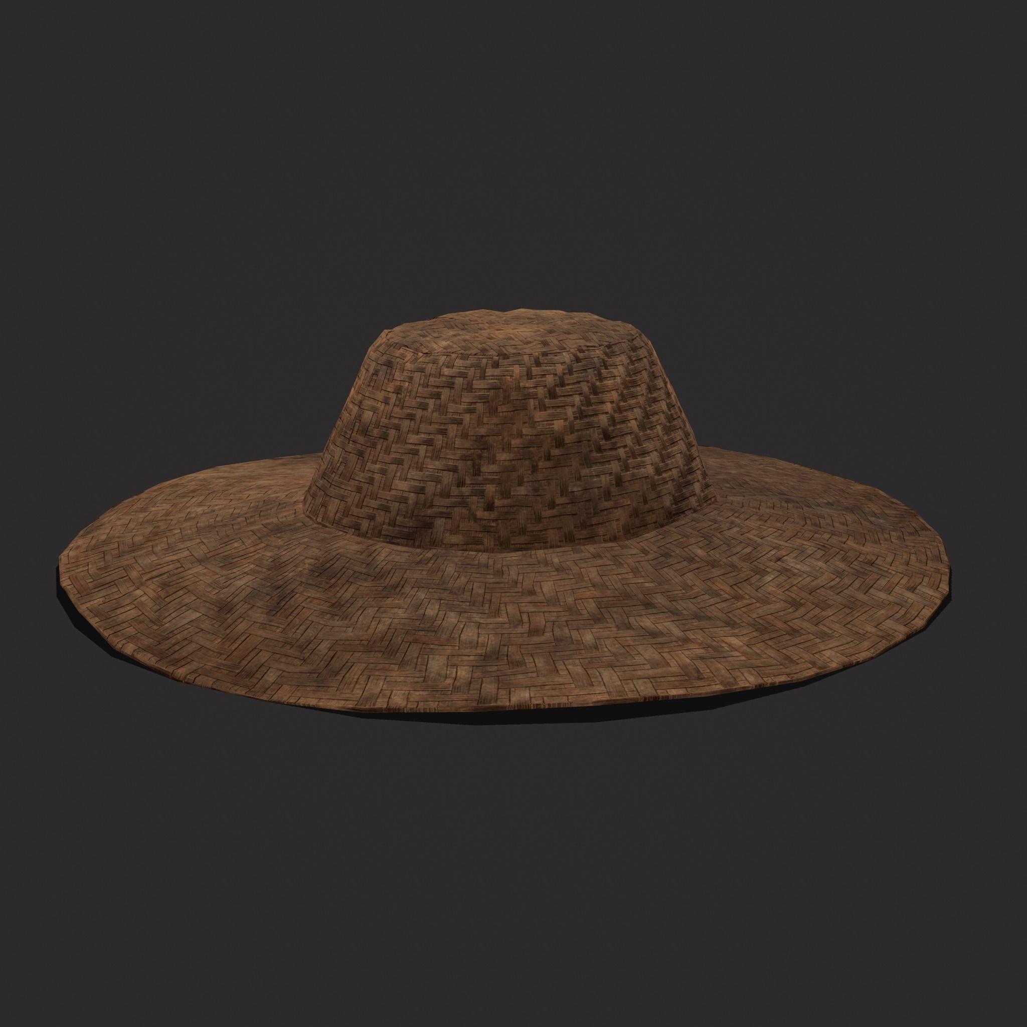 Farmers Hat Low-poly 3D model_19
