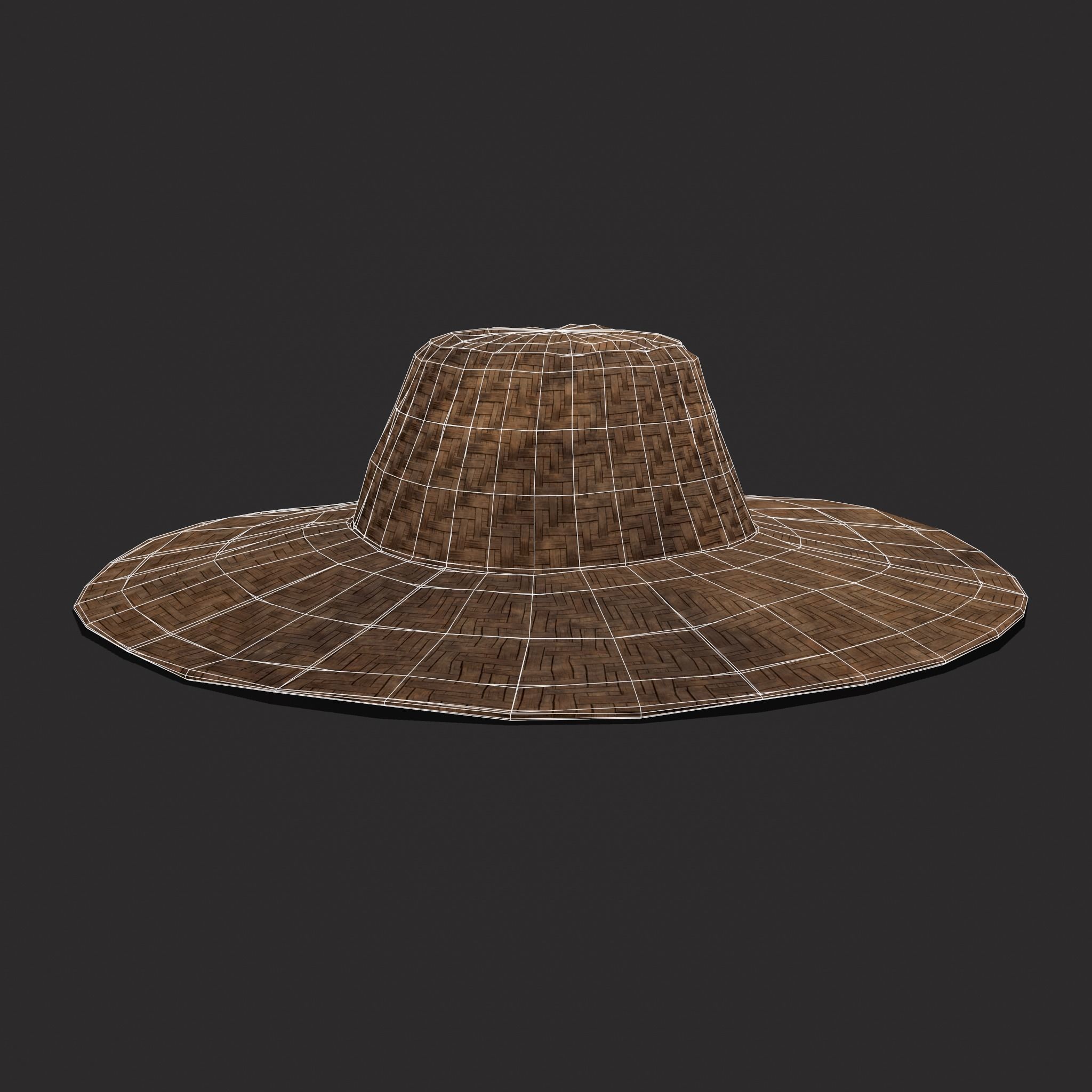 Farmers Hat Low-poly 3D model_16