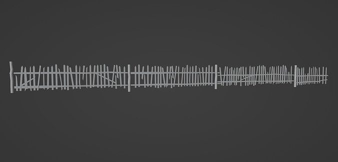 Old fence Free low-poly 3D model