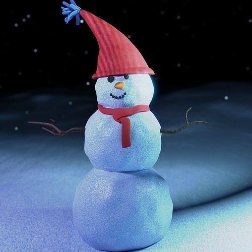 Stylized Snowman 3D print model