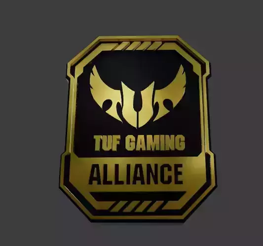 ASUS TUF logo v2 golden and black lowpoly Low-poly 3D model