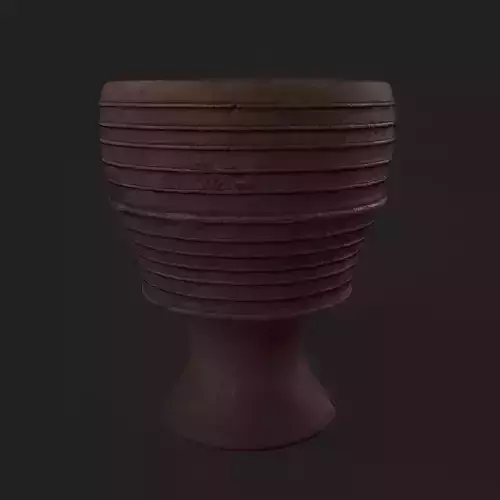 Ribbed Clay Chalice Low-poly 3D model