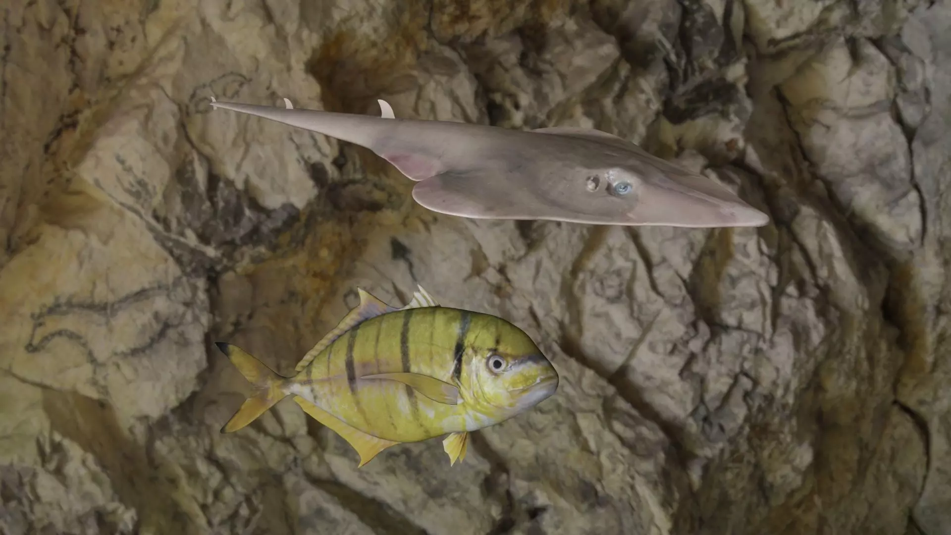 Guiltar Fish-Golden trevally Fish  3D Model Collection_0