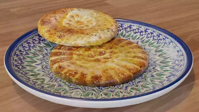 Oriental dishes and oriental bread 