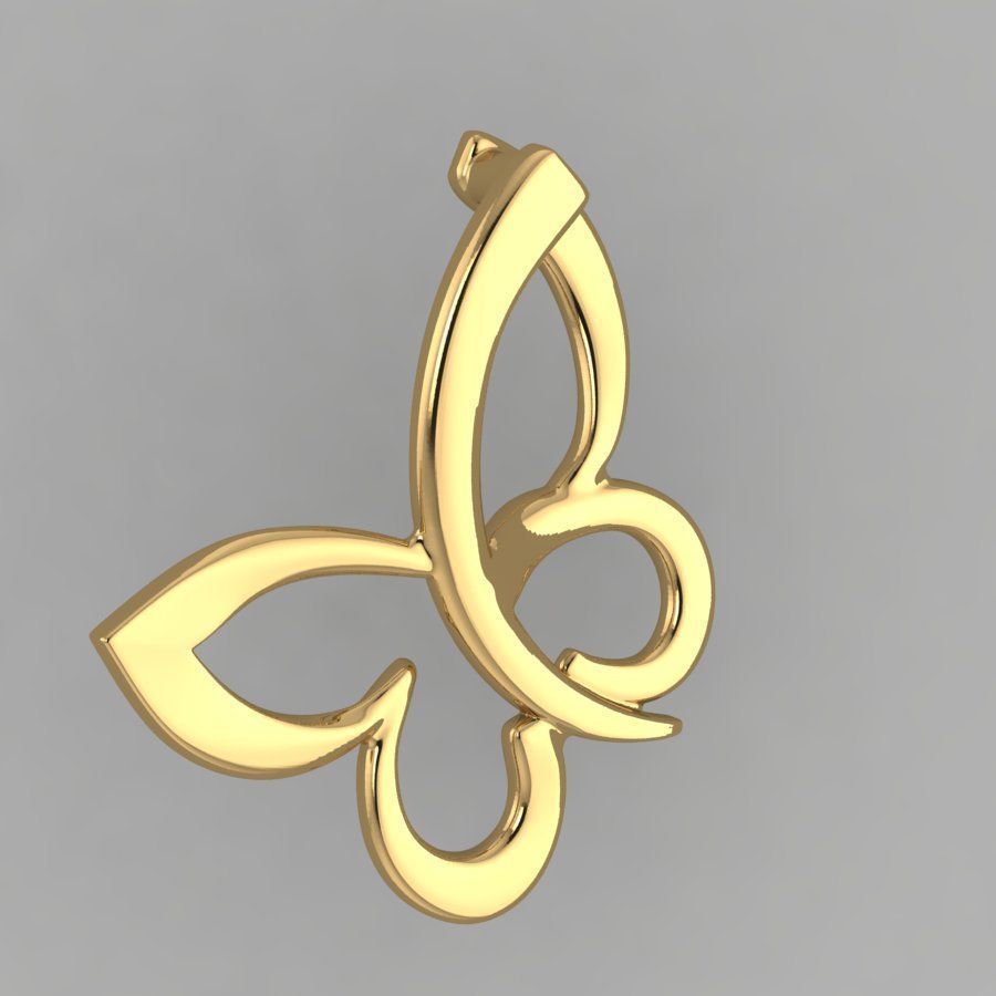 pendant butterfly 2 3D print model_1