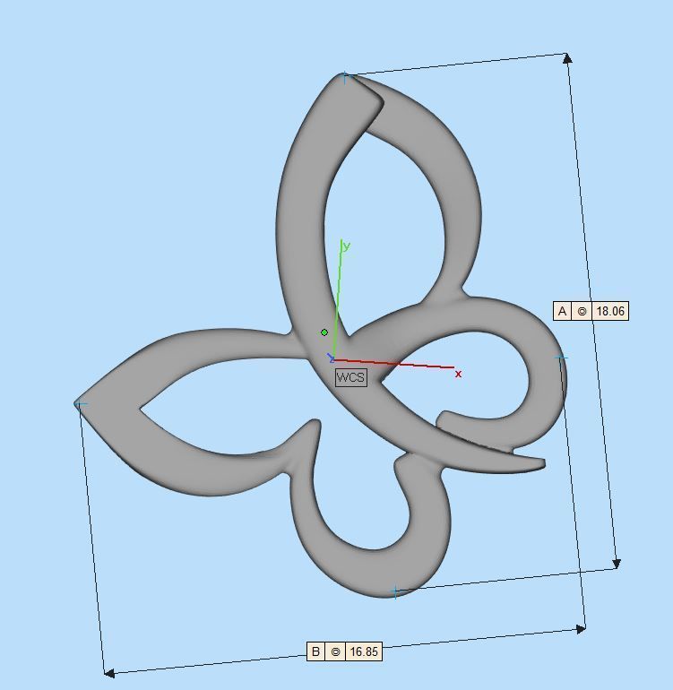 pendant butterfly 2 3D print model_4