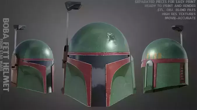 Star Wars Boba Fett Helmet for Cosplay 3D print model