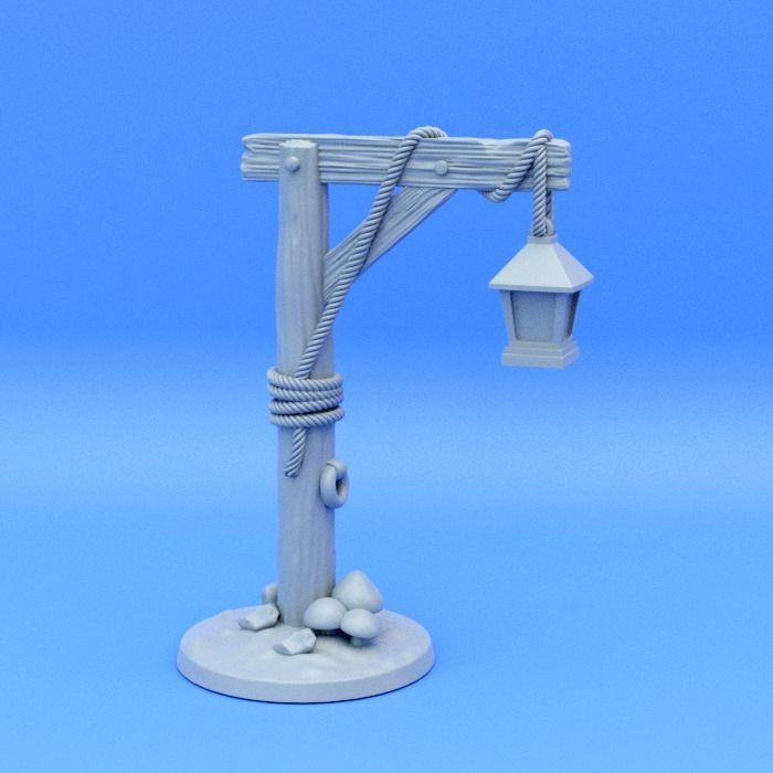 Fantasy - Medieval road signs and lampposts 3D print model_7