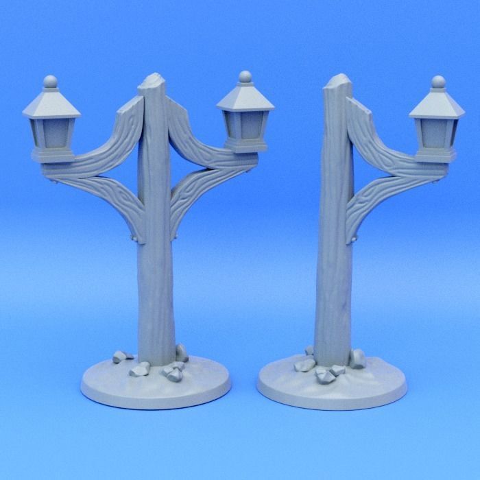 Fantasy - Medieval road signs and lampposts 3D print model_5