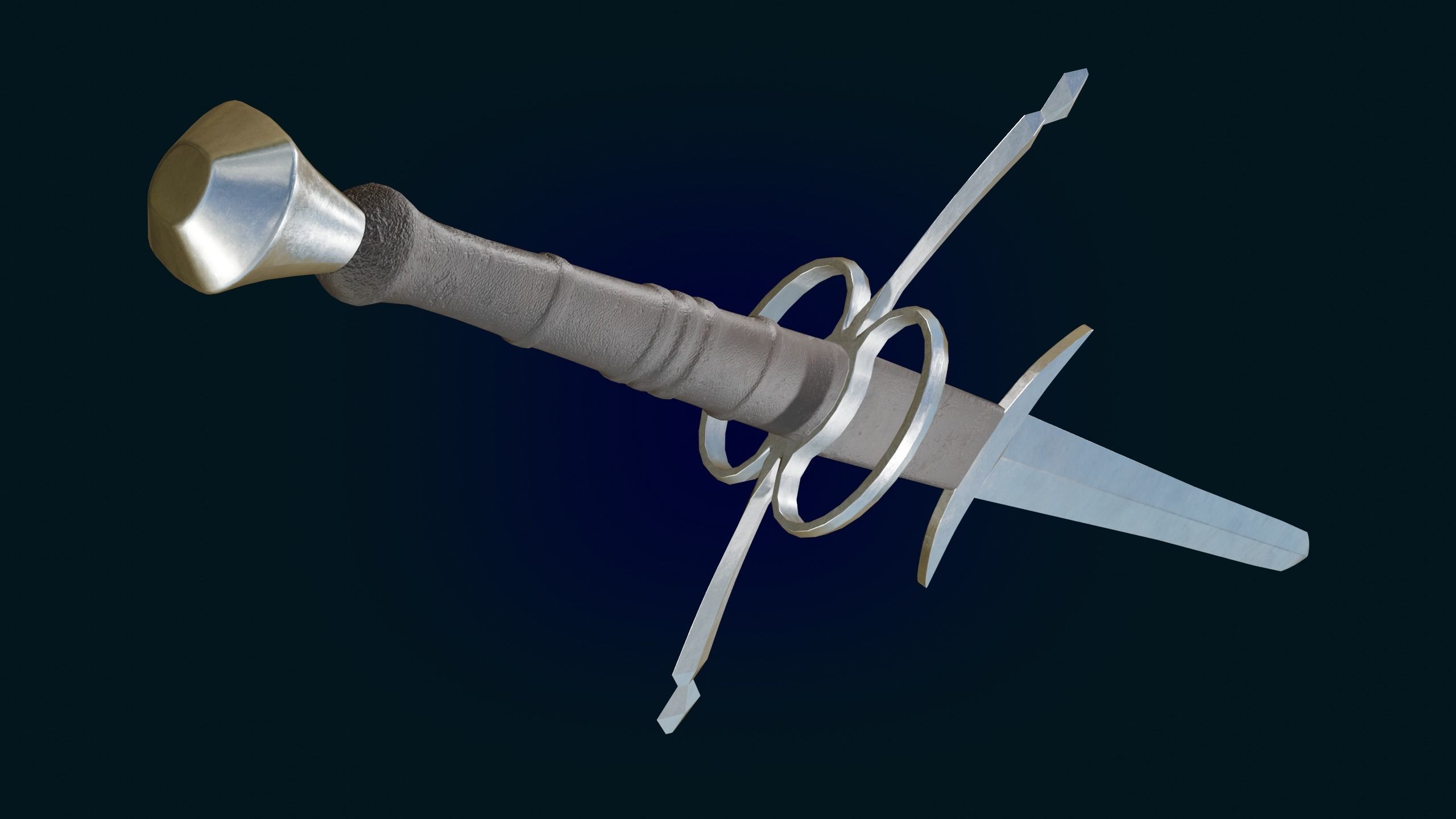 Medieval Realictic Two-Handed Great Sword Middle-poly Game ready 3D model_6