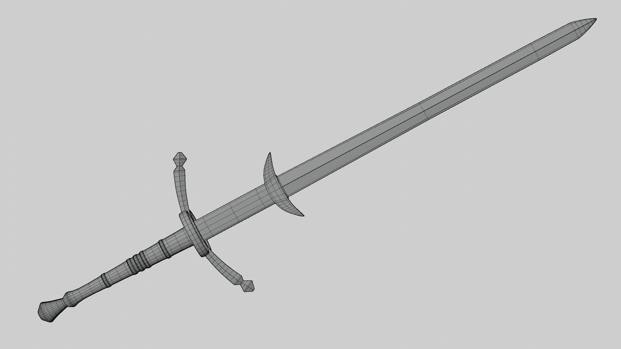 Medieval Realictic Two-Handed Great Sword Middle-poly Game ready 3D model_8