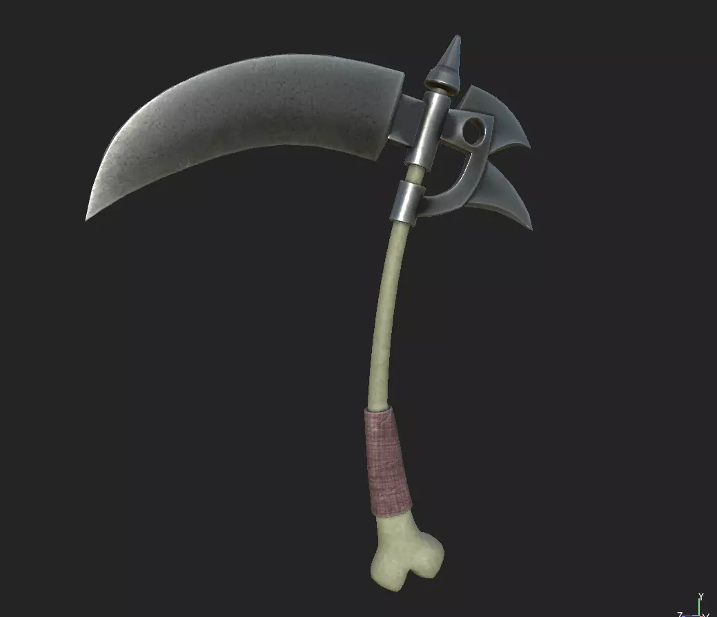 Battle scythe 2 Free low-poly 3D model_0