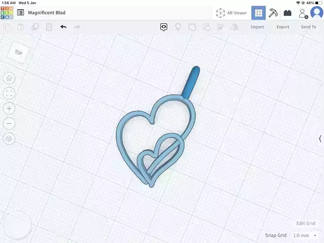 Hearts pendant stl file 
