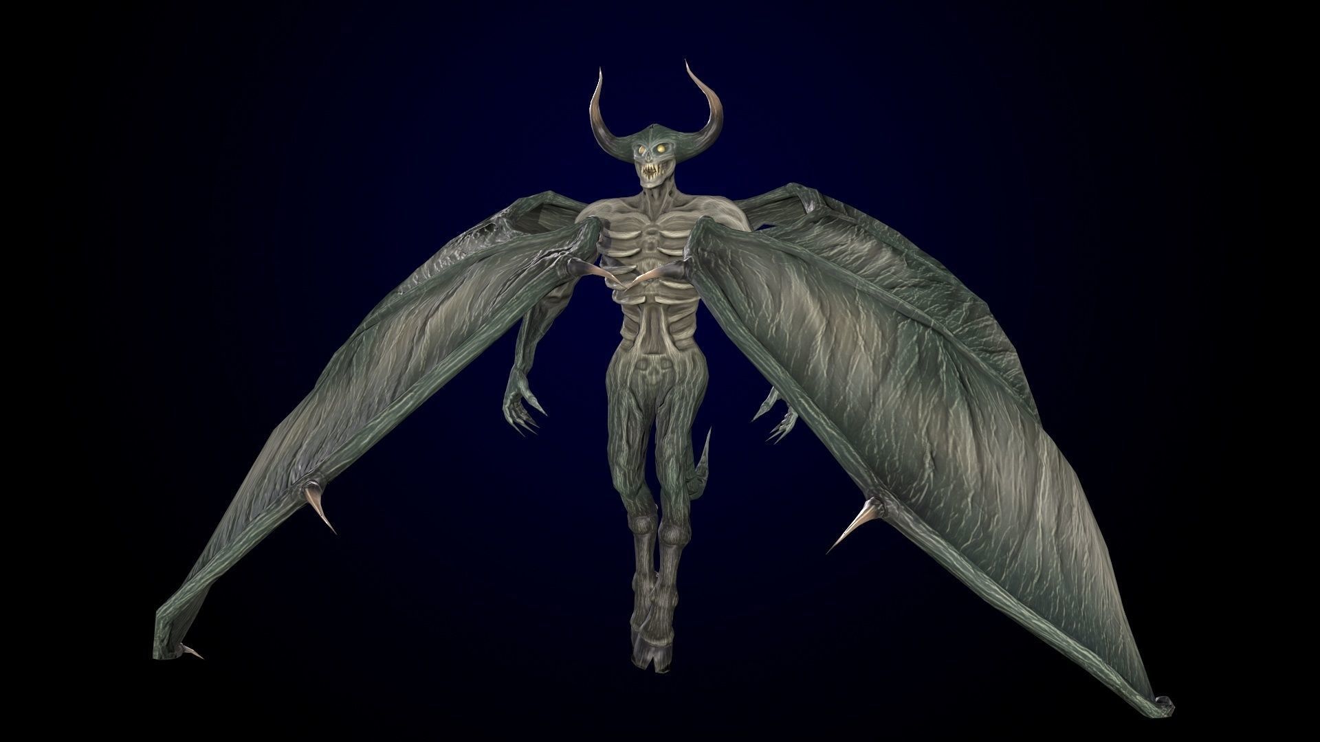 FlyingDemon devil with wings Low-poly 3D model_12