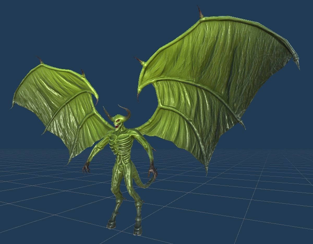 FlyingDemon devil with wings Low-poly 3D model_25