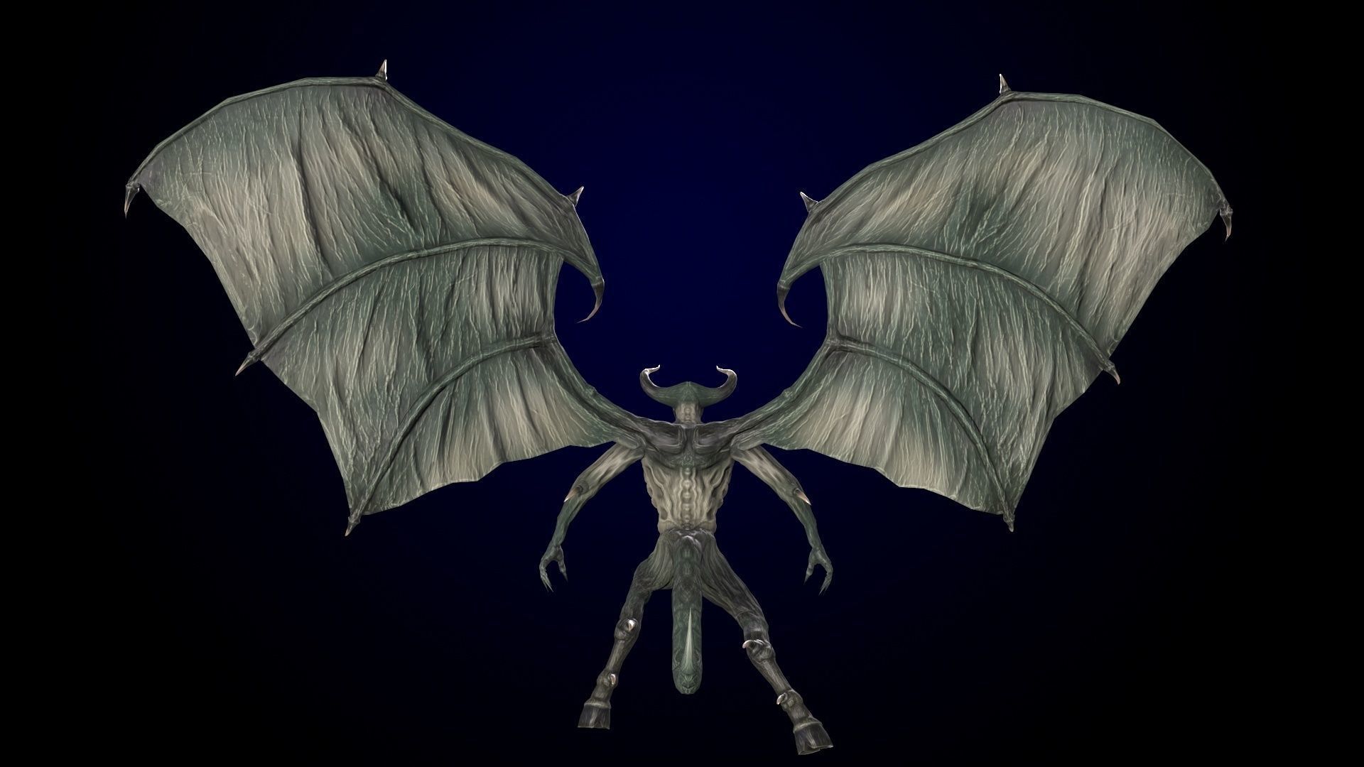 FlyingDemon devil with wings Low-poly 3D model_18