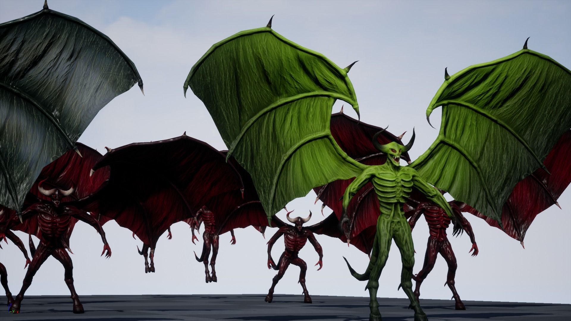 FlyingDemon devil with wings Low-poly 3D model_28