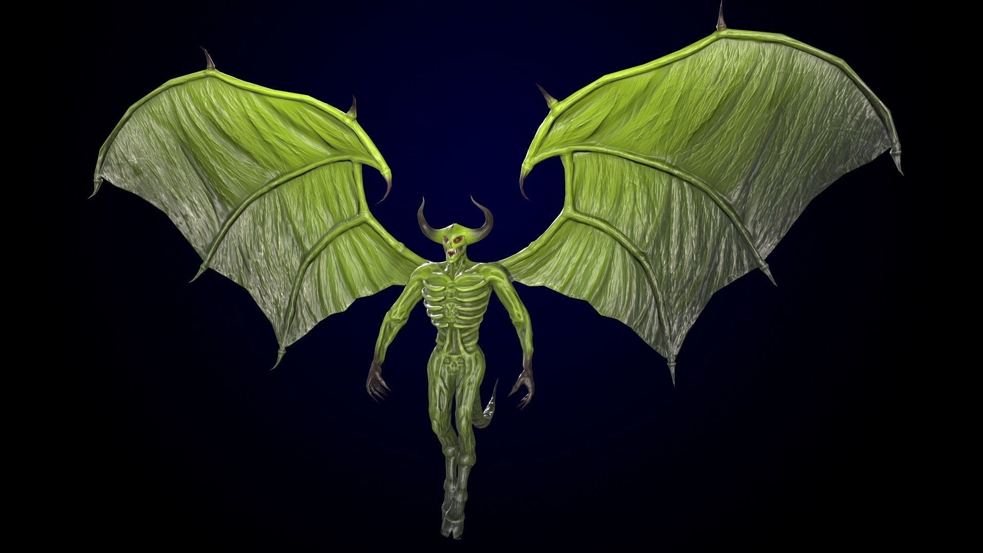 FlyingDemon devil with wings Low-poly 3D model_14