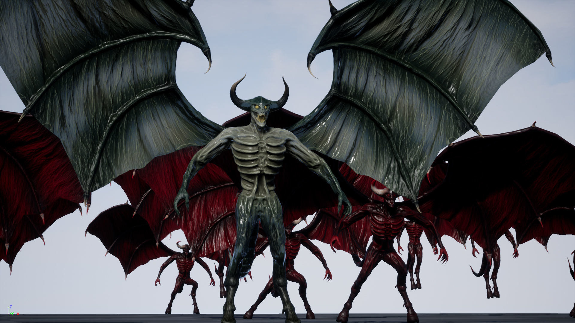 FlyingDemon devil with wings Low-poly 3D model_29
