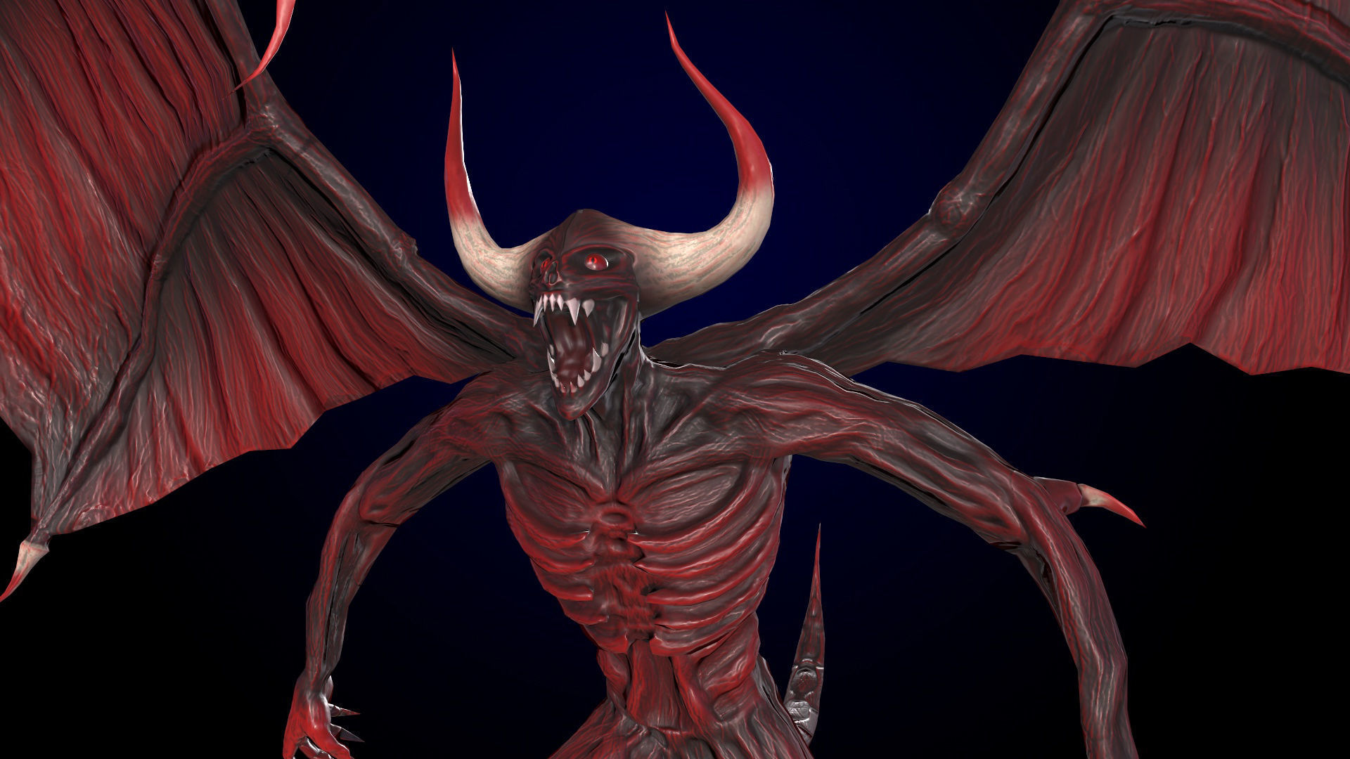 FlyingDemon devil with wings Low-poly 3D model_20