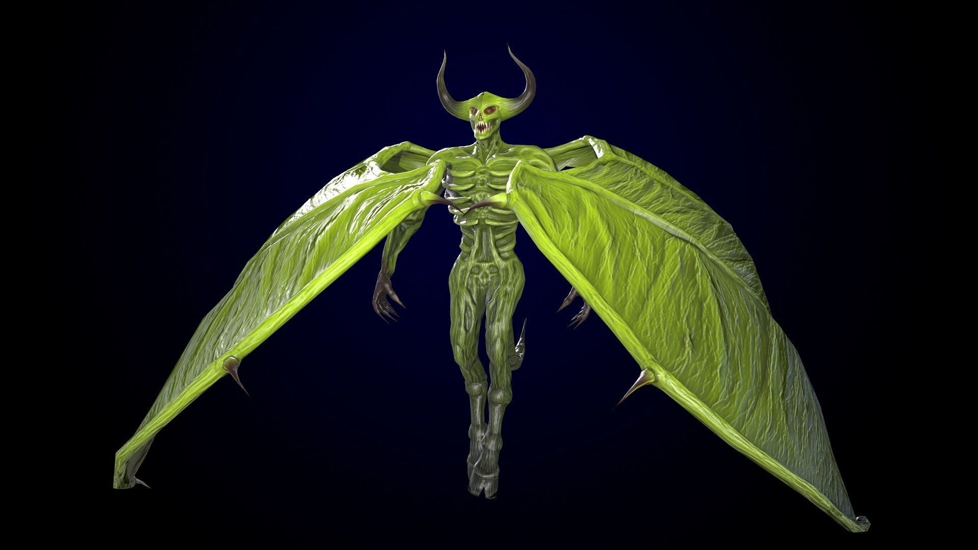 FlyingDemon devil with wings Low-poly 3D model_13