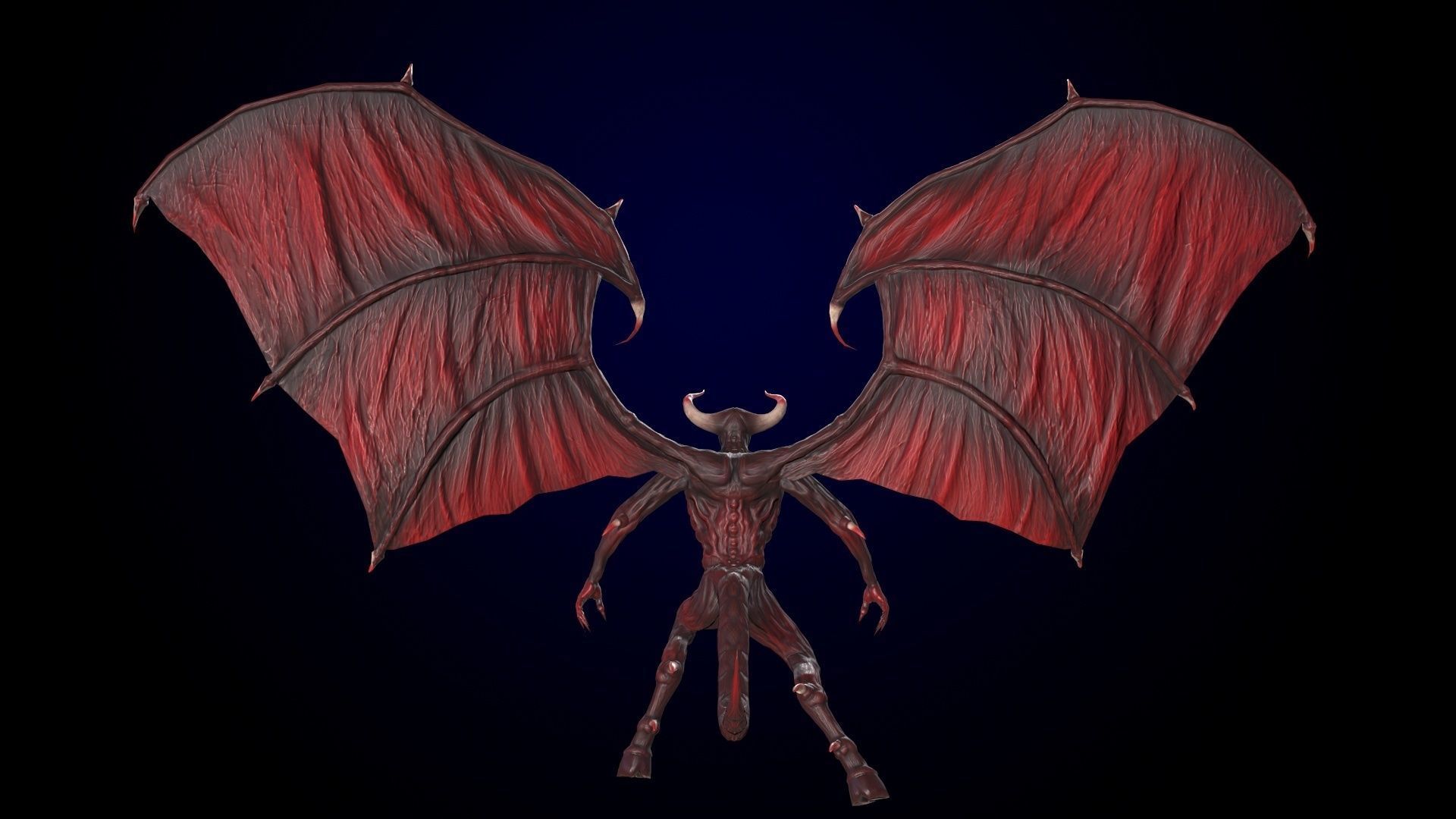 FlyingDemon devil with wings Low-poly 3D model_17