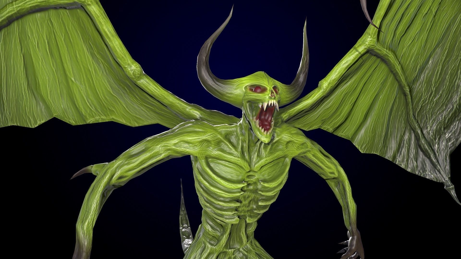 FlyingDemon devil with wings Low-poly 3D model_22