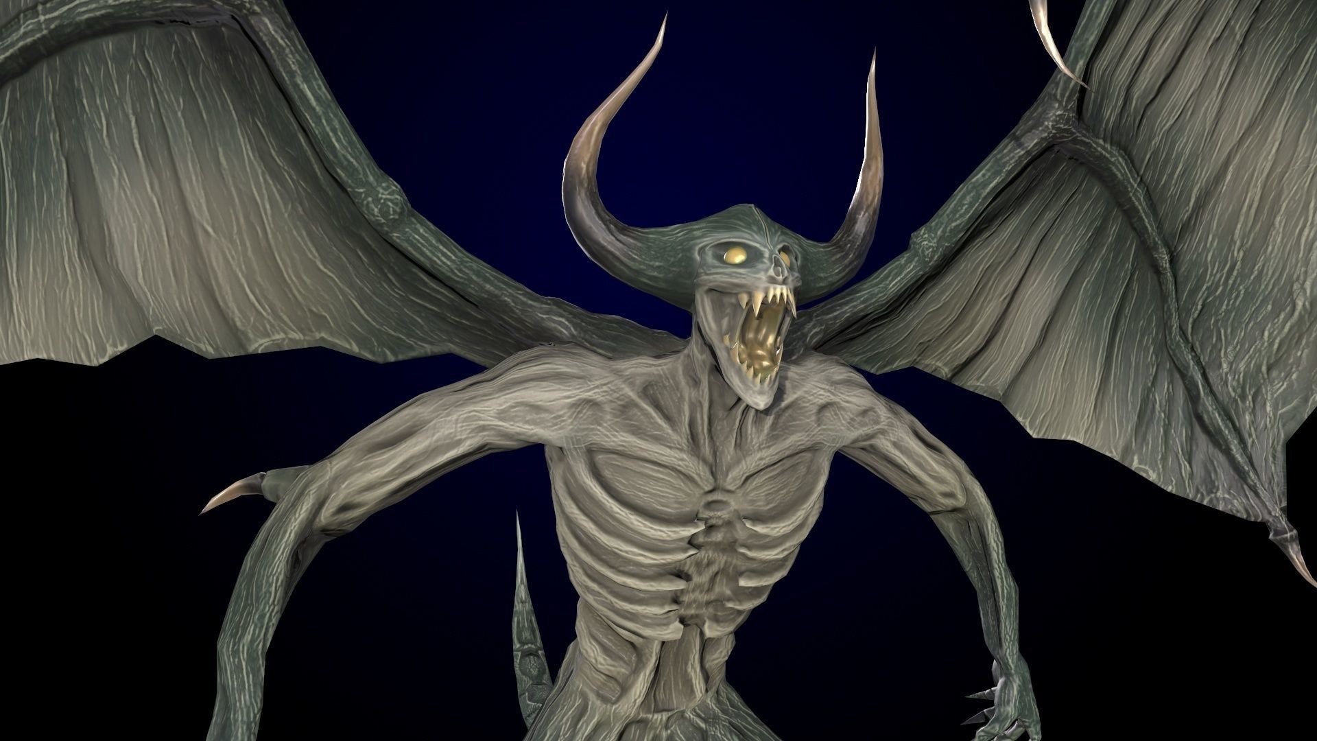 FlyingDemon devil with wings Low-poly 3D model_21