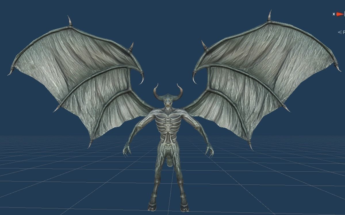 FlyingDemon devil with wings Low-poly 3D model_24