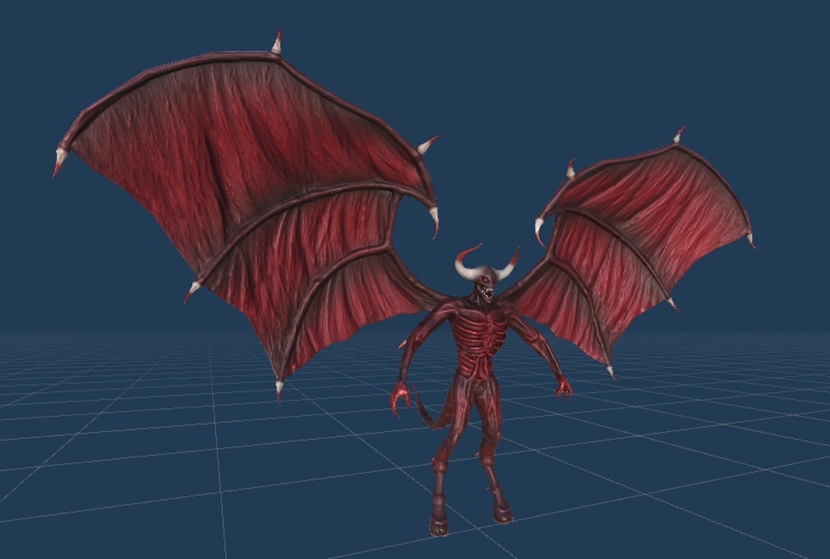 FlyingDemon devil with wings Low-poly 3D model_23