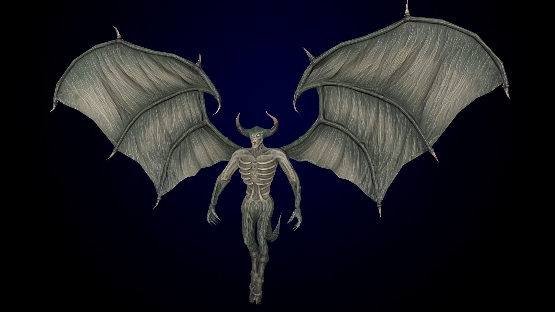 FlyingDemon devil with wings Low-poly 3D model_15