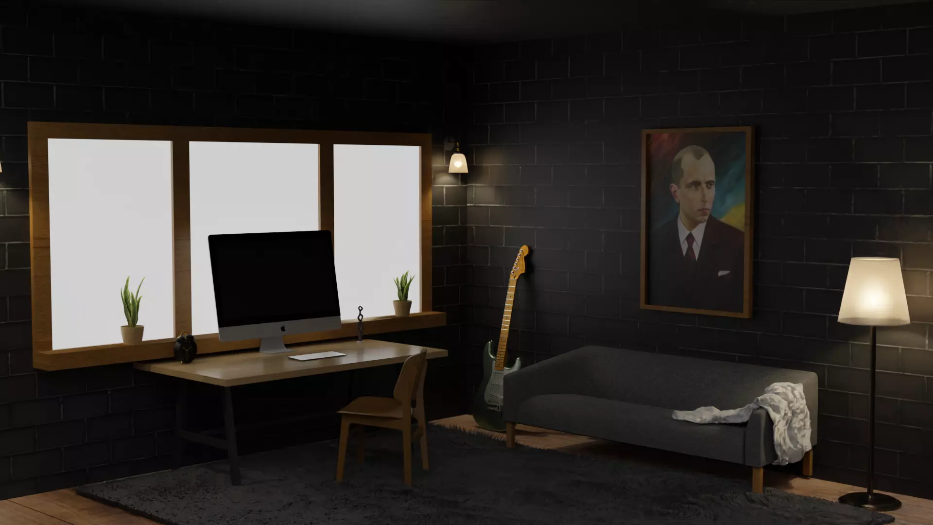 A cozy Room Low-poly 3D model