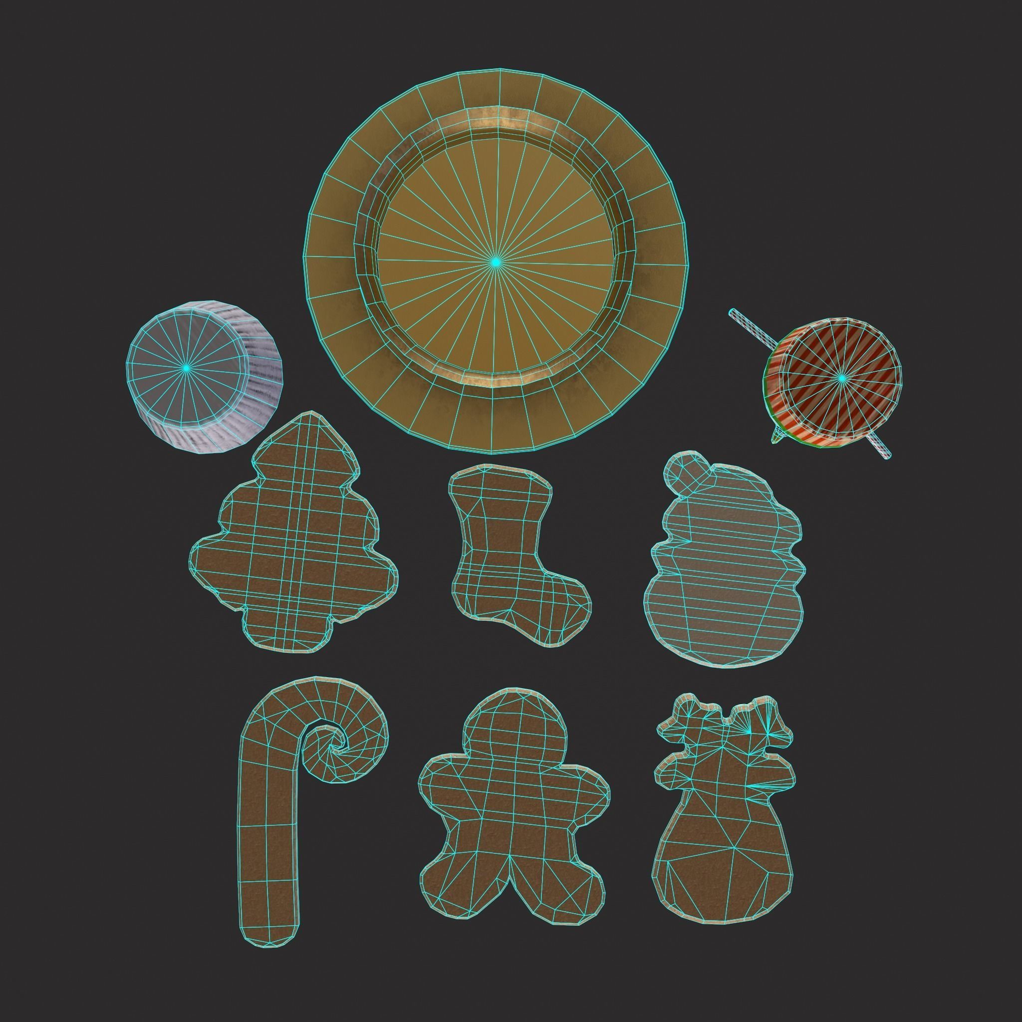 Christmas Cake Cookies and Cupcakes 3D Model Collection_21