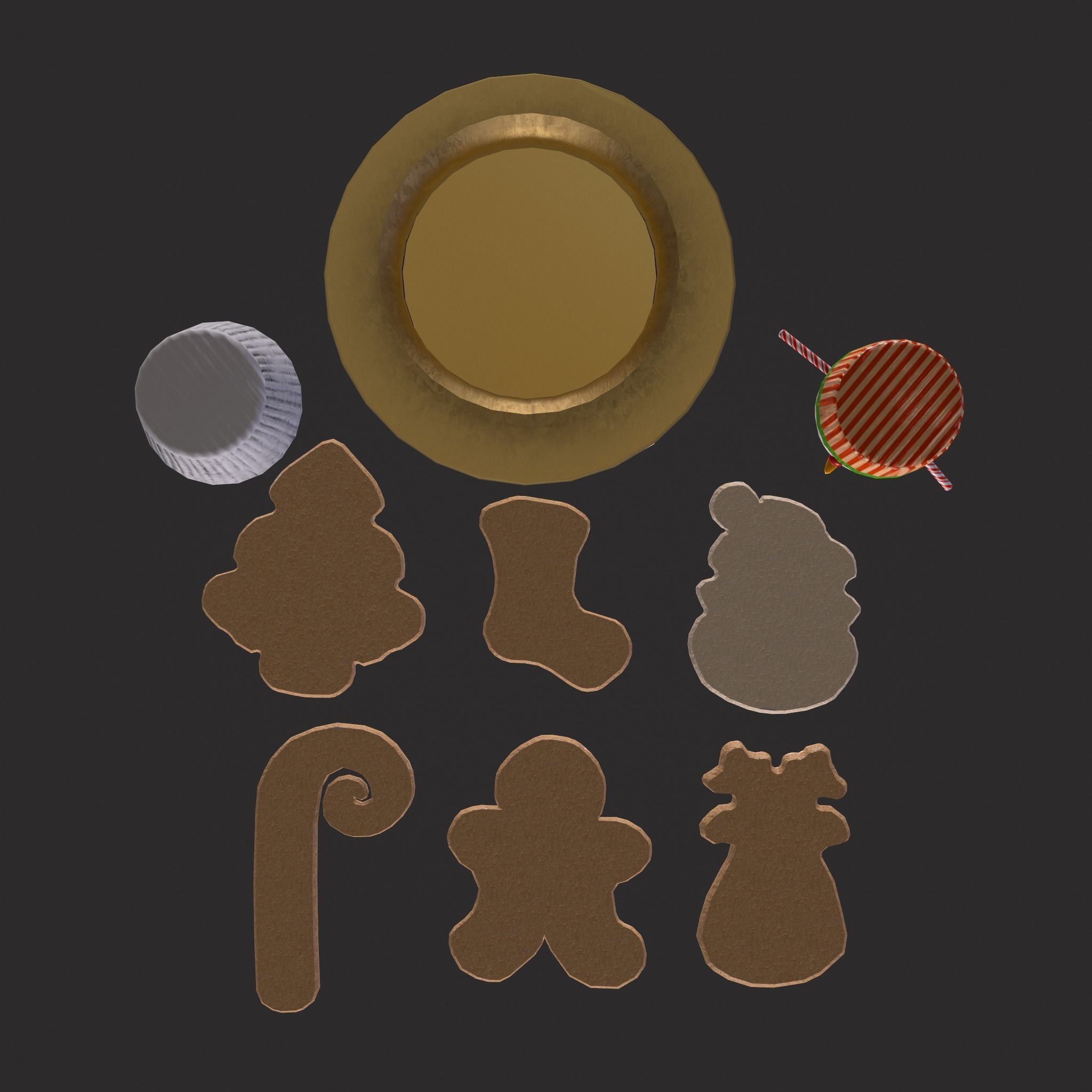 Christmas Cake Cookies and Cupcakes 3D Model Collection_20