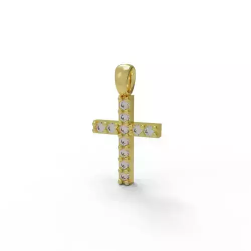 Cross pendant with stone