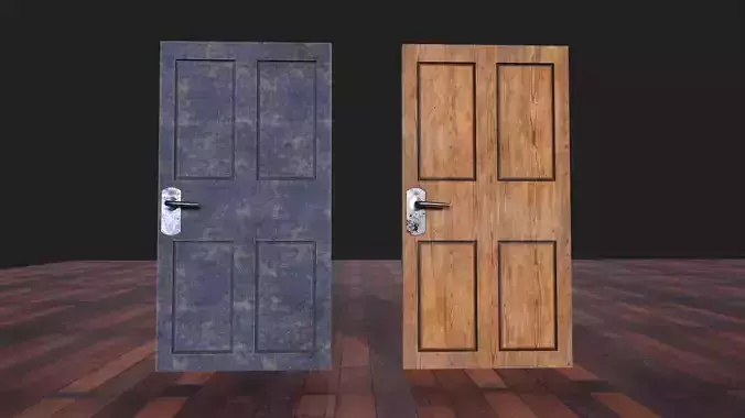 door wood low poly