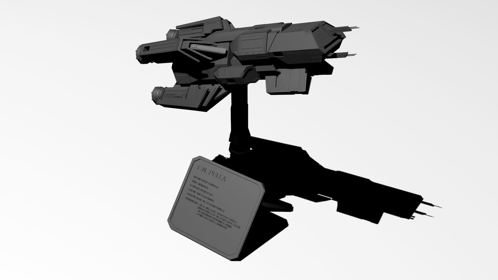 Expanse FN Pella - MCRN Light Cruiser 3D print model_1