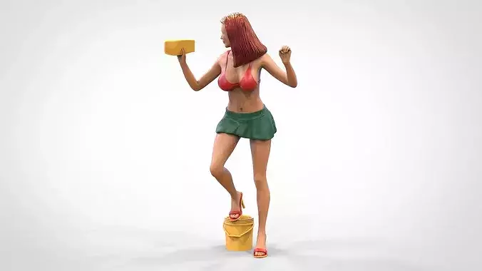 N3 Pretty Woman Car wash worker 3D print model 4