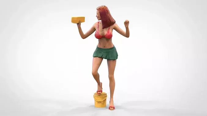 N3 Pretty Woman Car wash worker 3D print model 3