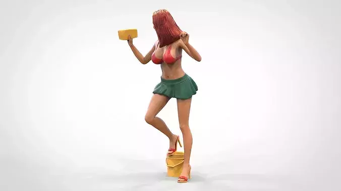 N3 Pretty Woman Car wash worker 3D print model 6
