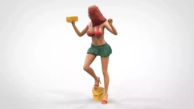 N3 Pretty Woman Car wash worker 3D print model 5
