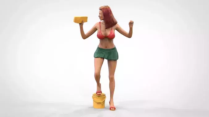 N3 Pretty Woman Car wash worker 3D print model 2