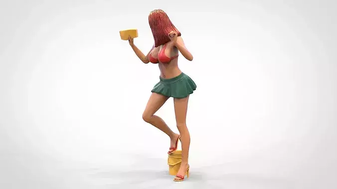 N3 Pretty Woman Car wash worker 3D print model 7