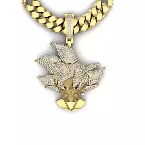 Fully iced out Goku Head 