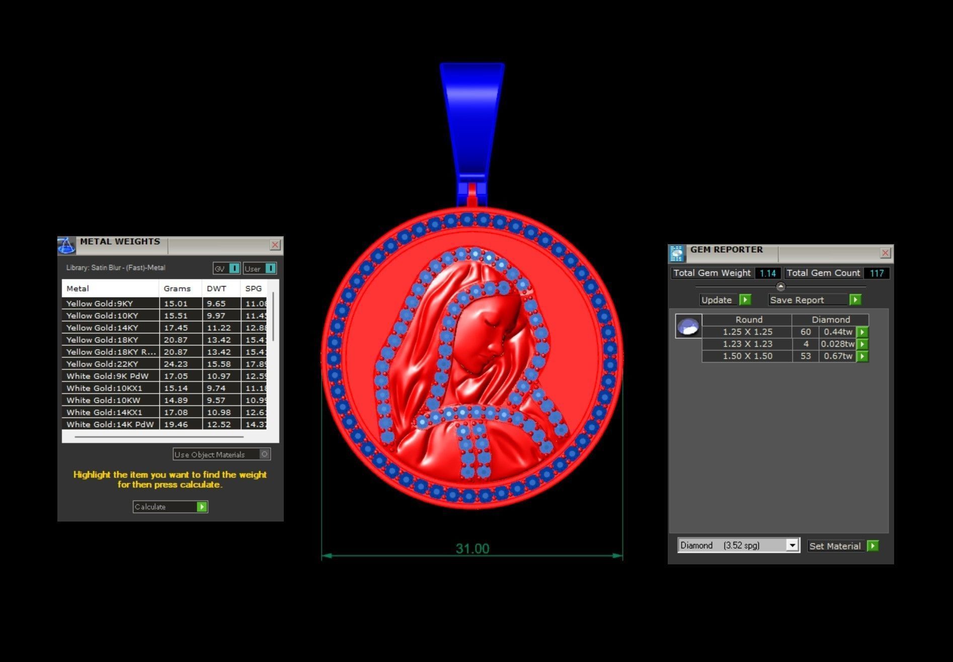 virgin Mary 3D print model_4