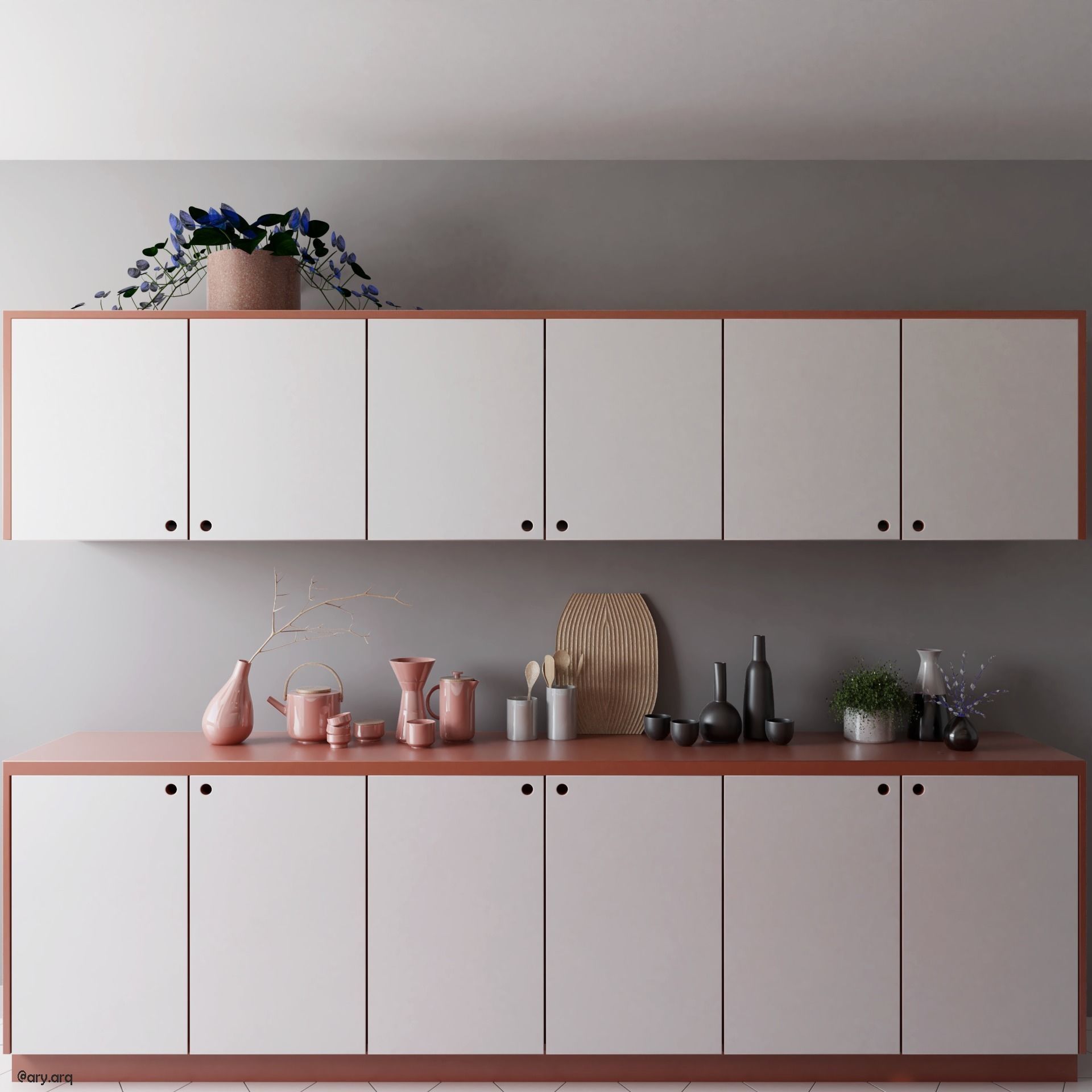 KITCHEN RED 3D model_2