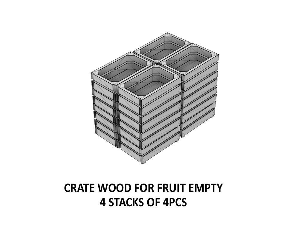 CARGO-0008 Fish Fruit and Meat boxes H0-scale 23 items 3D print model_24